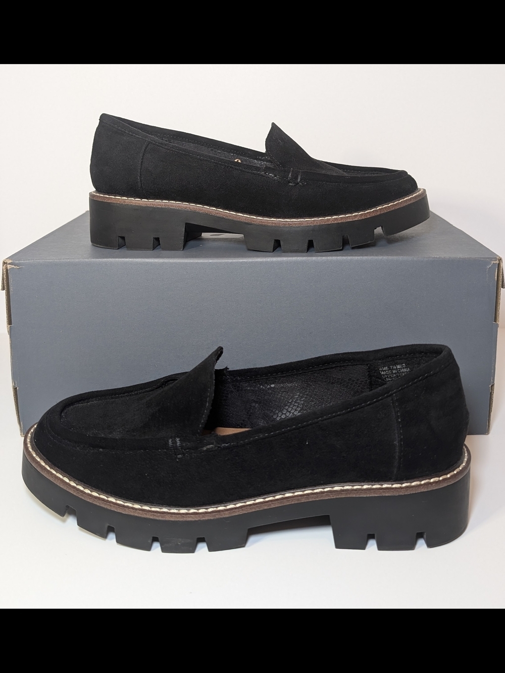 Sonoma Goods For Life Valda Women’s Lug Sole Loafers Black Suede Size 7.5 - Picture 1 of 9